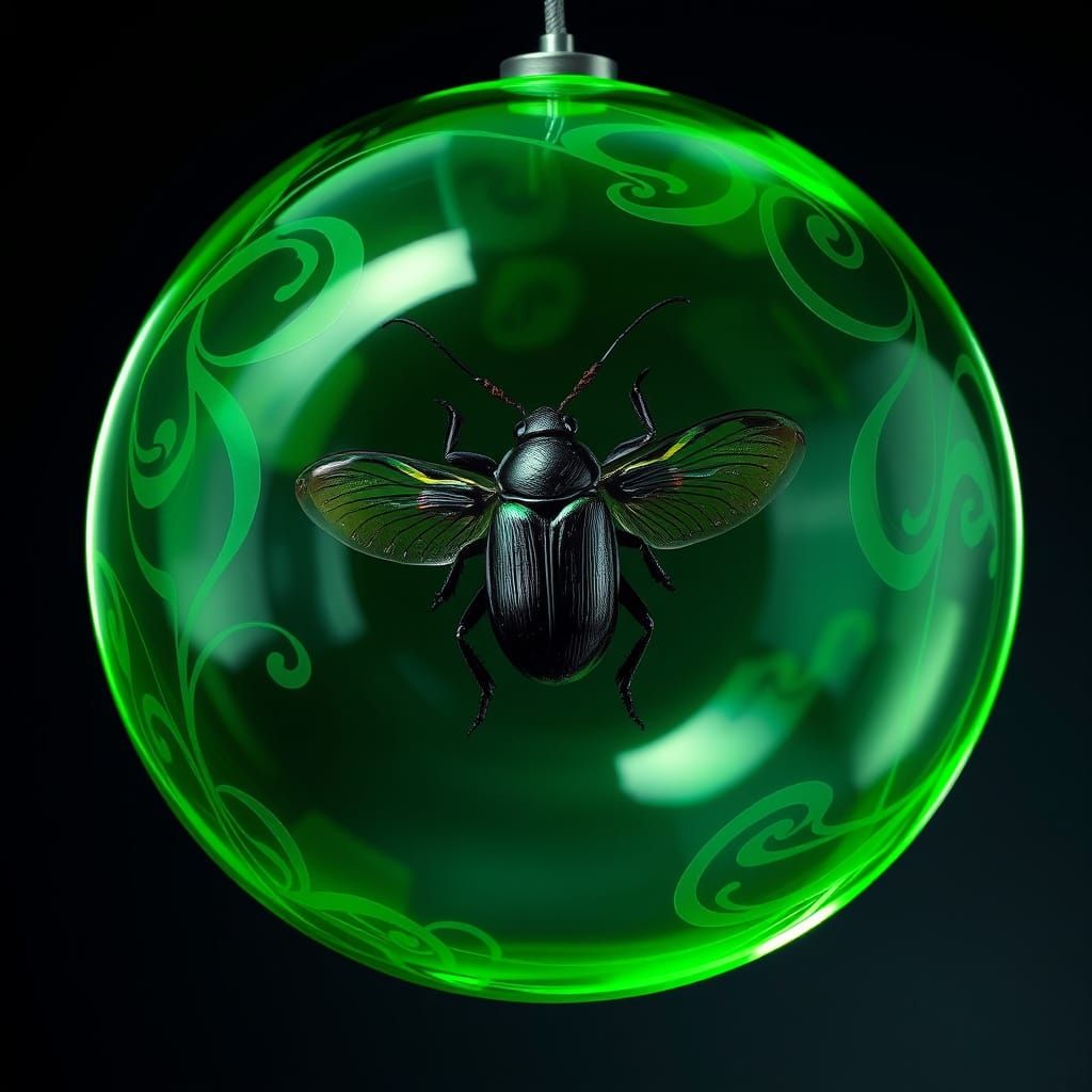 Ethereal Glass Spheres in Art Nouveau Style