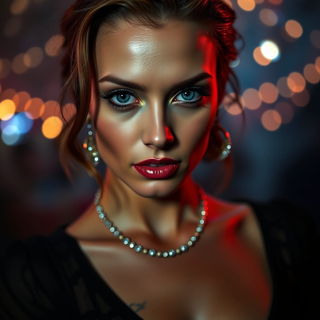 Femme Fatale Portrait at Dance Party