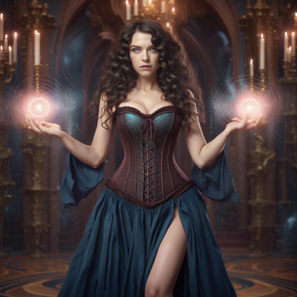 Magic Witch Casting Spells in Detailed Digital Art