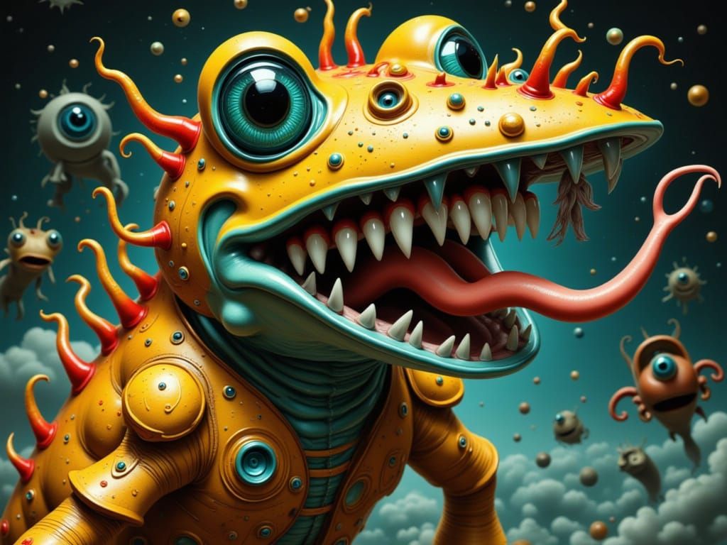 Gabba the Frogman in Cute Pop Surreal Style