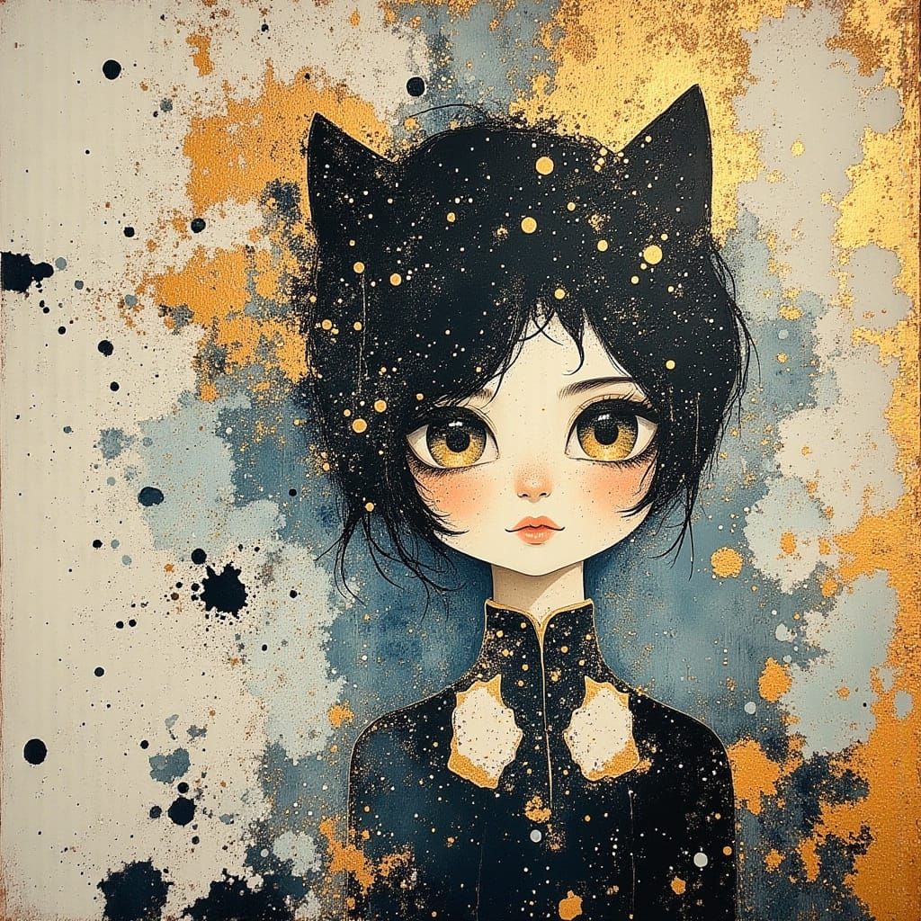 Abstract Ethereal Oil Painting with Divine Light