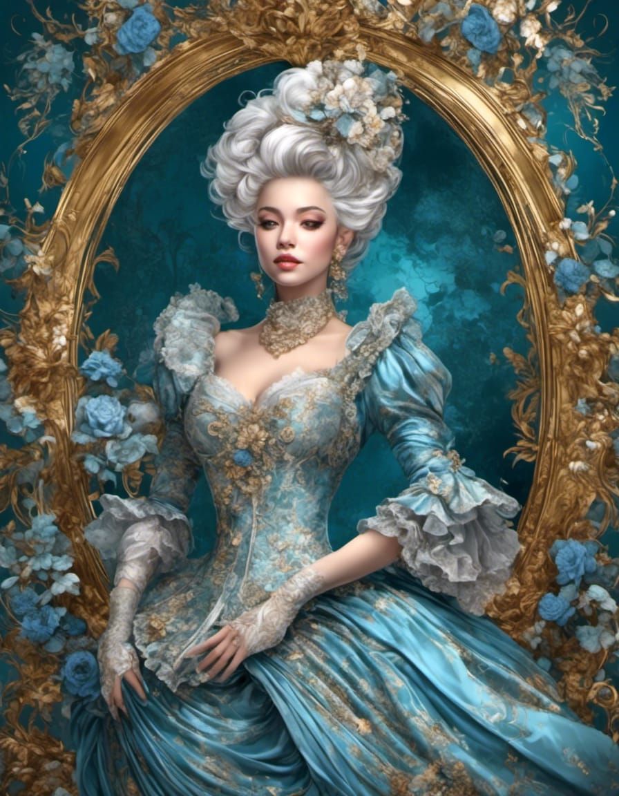 Marie Antoinette in Rococo Blue