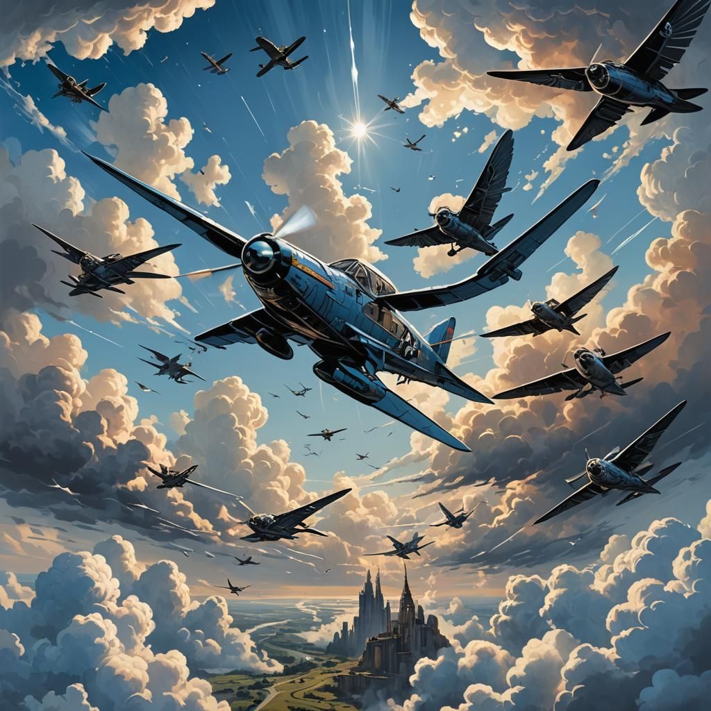 Comic Book Art of a Bright Blue Sky