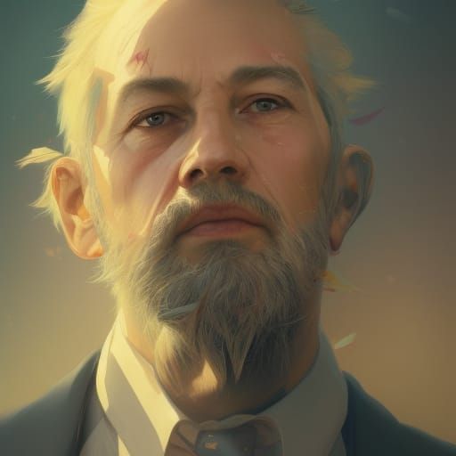 Detailed Portrait in Art Nouveau Style