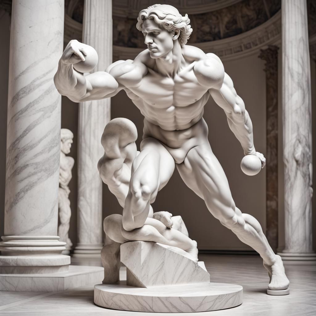 Marble Shot Putter in Baroque Style