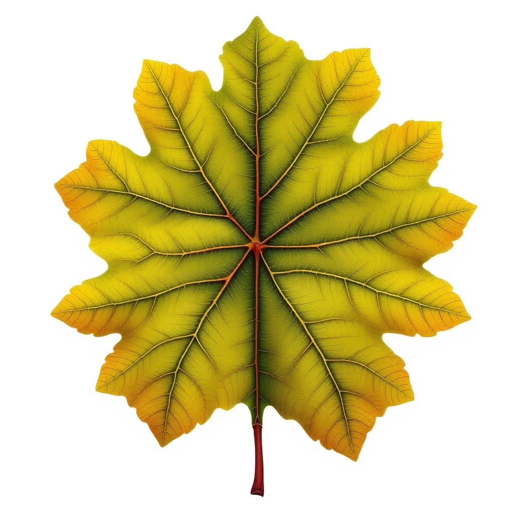 Symmetrical Oak Leaf in Earthy Colors