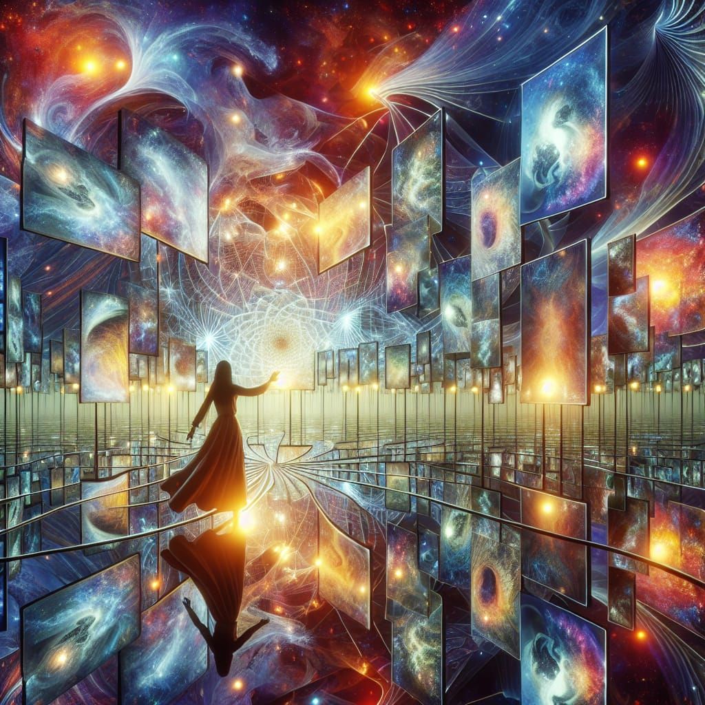 Cosmic Reflections in Surreal Dreamscapes