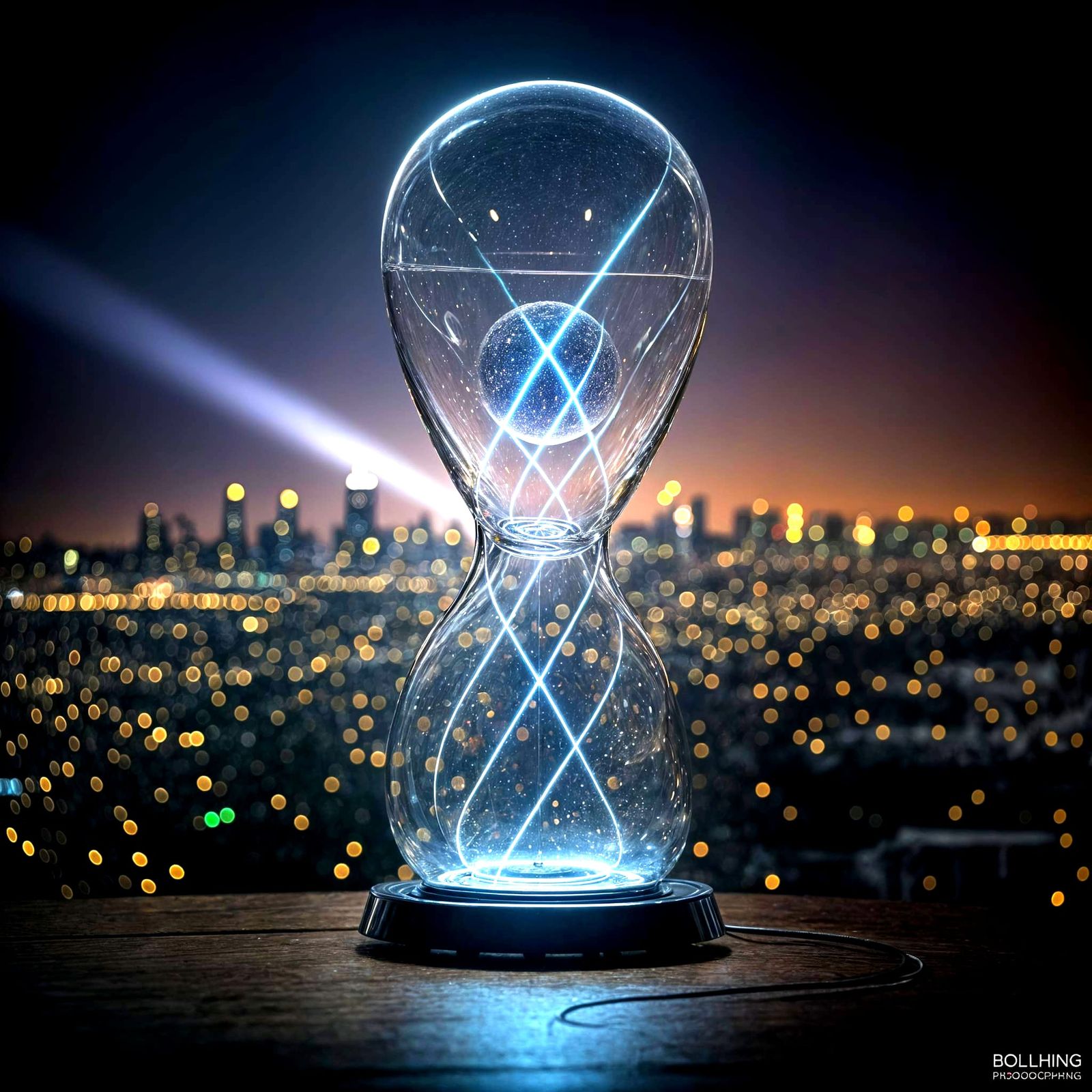 Futuristic City in Hourglass: Professional Photography