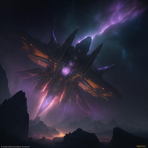 Enterprise D in Nebula: Dark Fantasy Concept Art