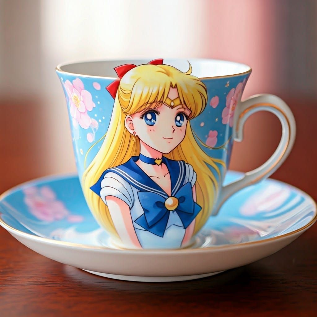 Sailor Venus Portrait on Porcelain Teacup