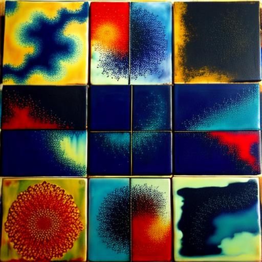 Vibrant Fractal Encaustic Painting