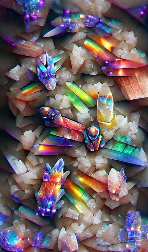 Brilliant Rainbow Crystals in Digital Art