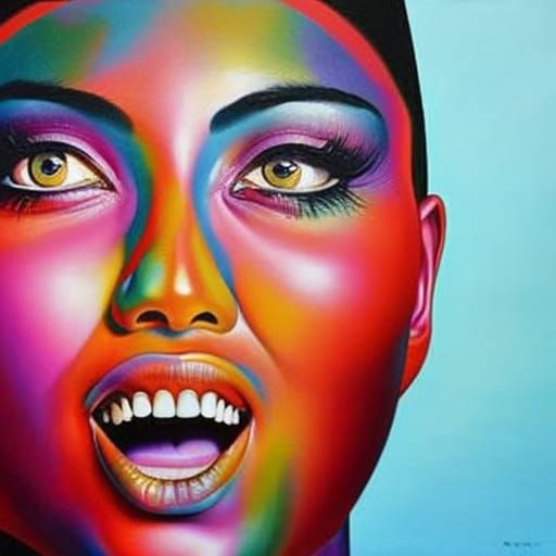 Hyperrealistic Surreal Painting: The Face of Jubilance