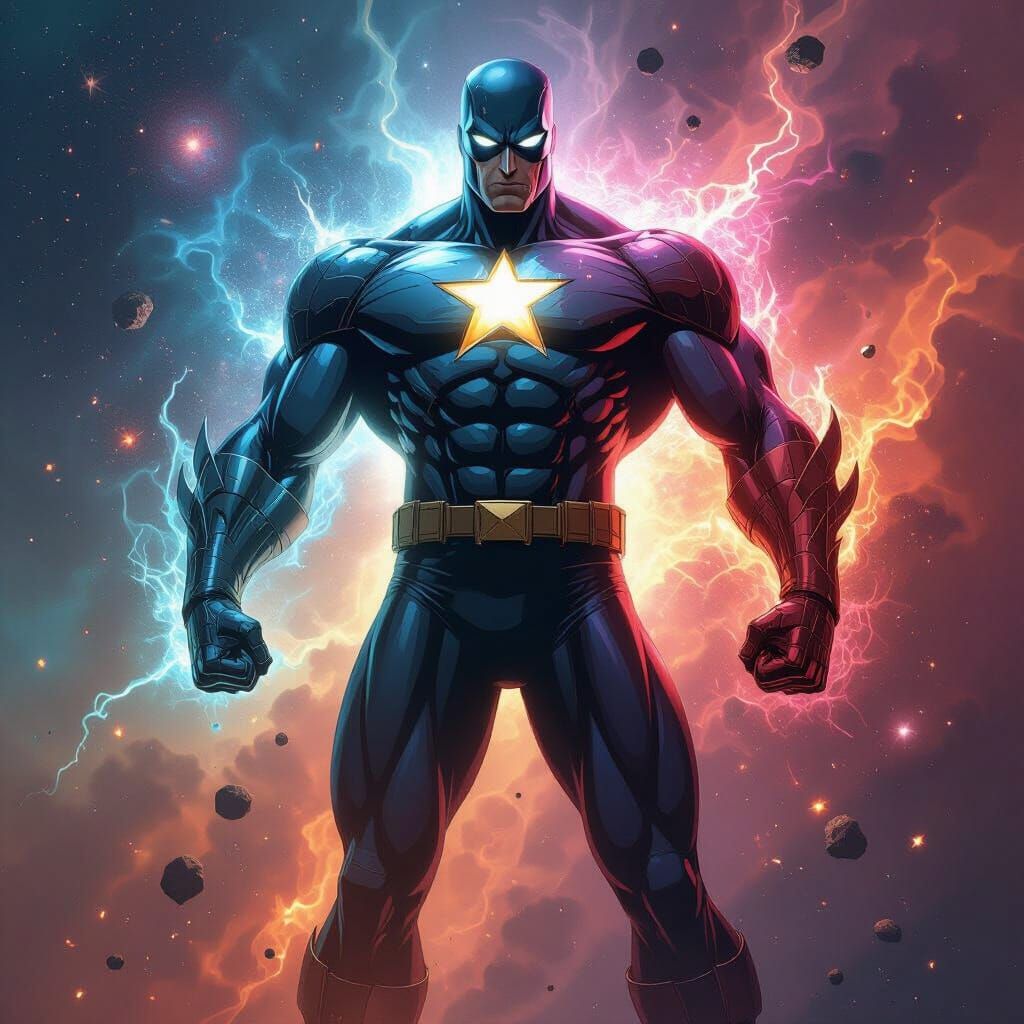 Cosmic Marvel Character Fusion in Comic Art Style