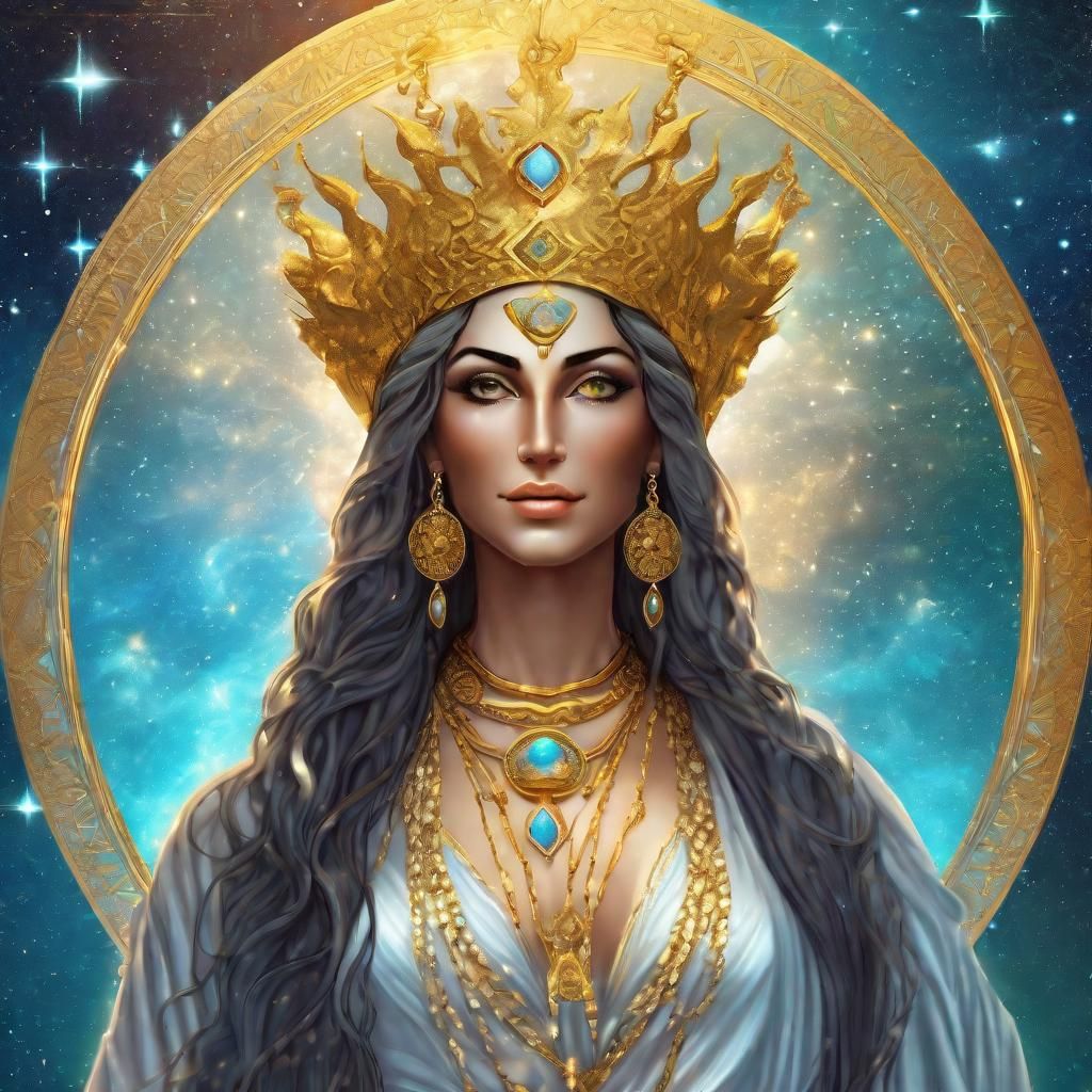 Anahita the ancient Persian goddess of fertility, water, health and healing, wisdom. powerful, radiant, sublime, tall, b...