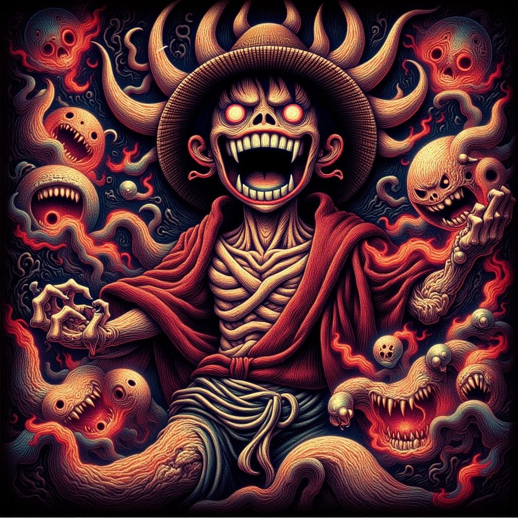 Luffy D Monkey as a Hellish Demon