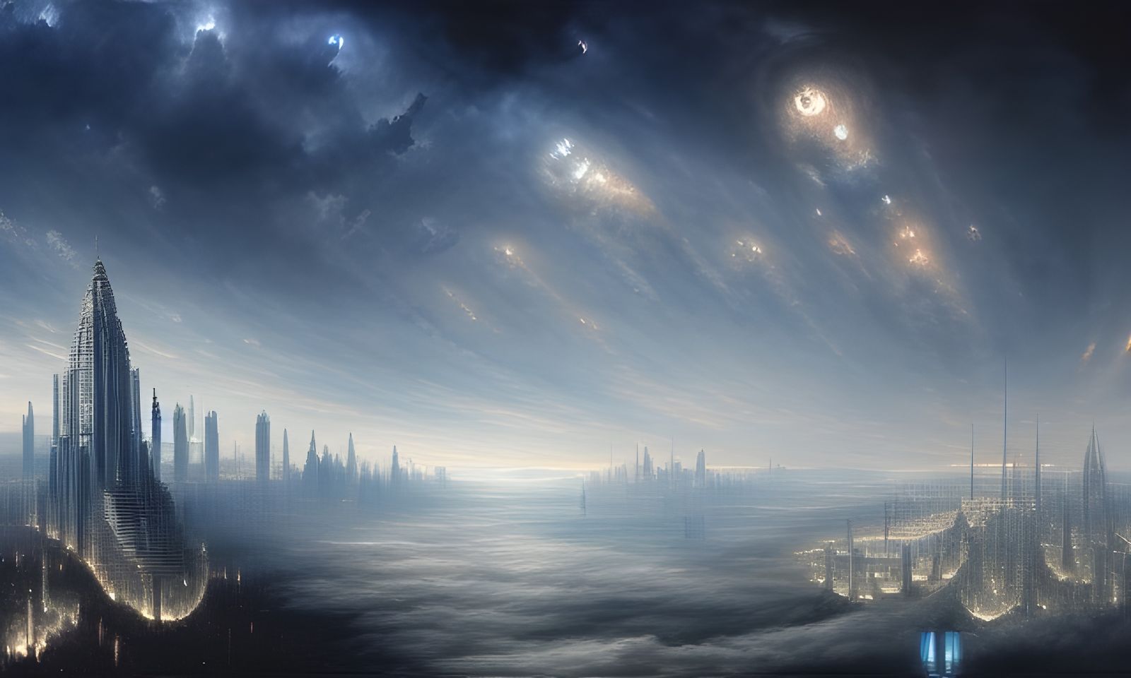Elegant Sky City in the Clouds Digital Art