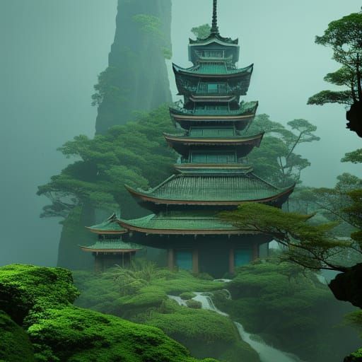 Ruined Temple in Jungle: Fantasy Concept Art