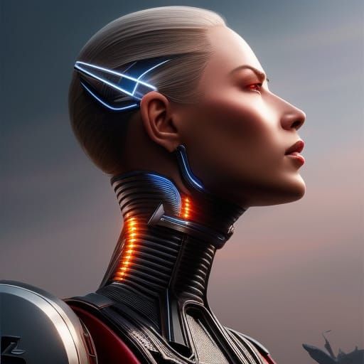 genetically enhanced woman with superhuman intelligence head and shoulders portrait, 8k resolution concept art portrait ...
