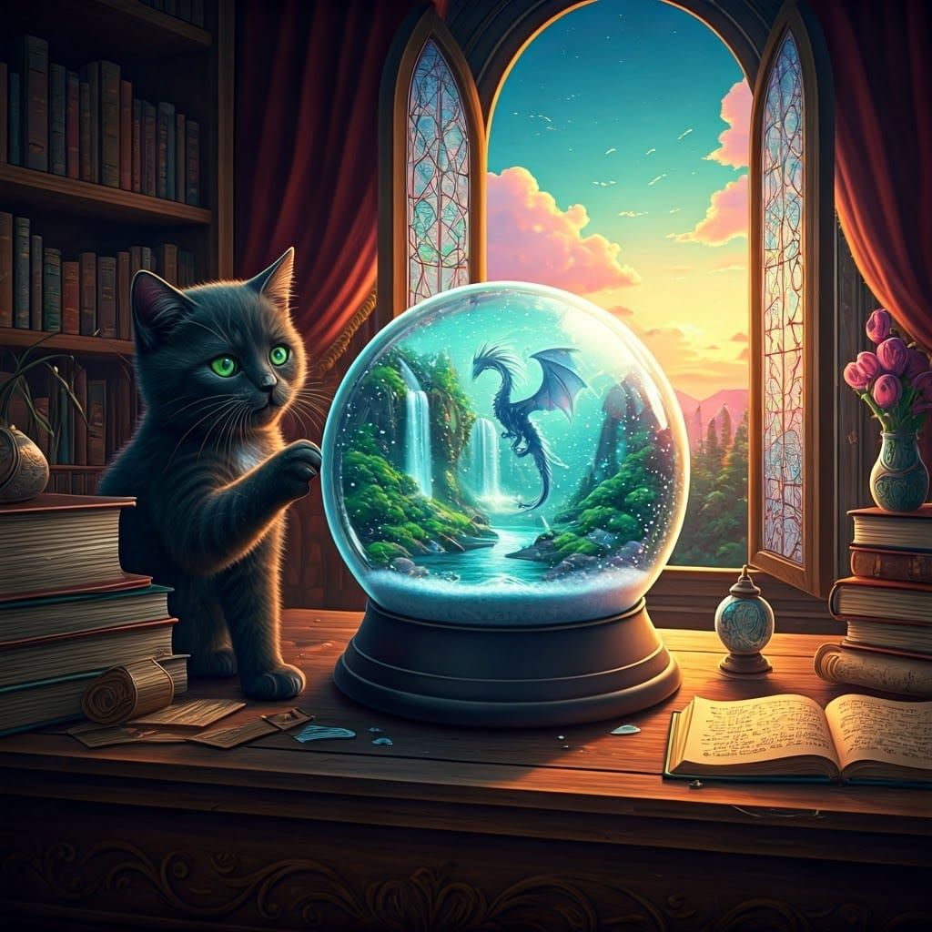 Enchanted Snow Globe Wonderland in Whimsical Style