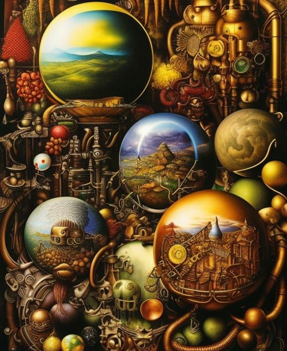 Mysterious Orb of Creation: Steampunk Fantasy Art