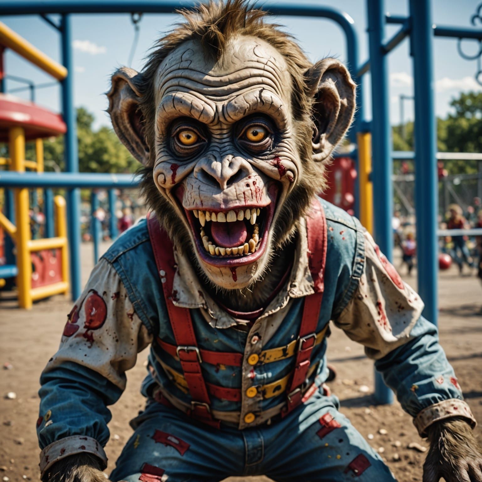 Zombie Monkey Clown Daycare: Hyperrealistic Nightmare