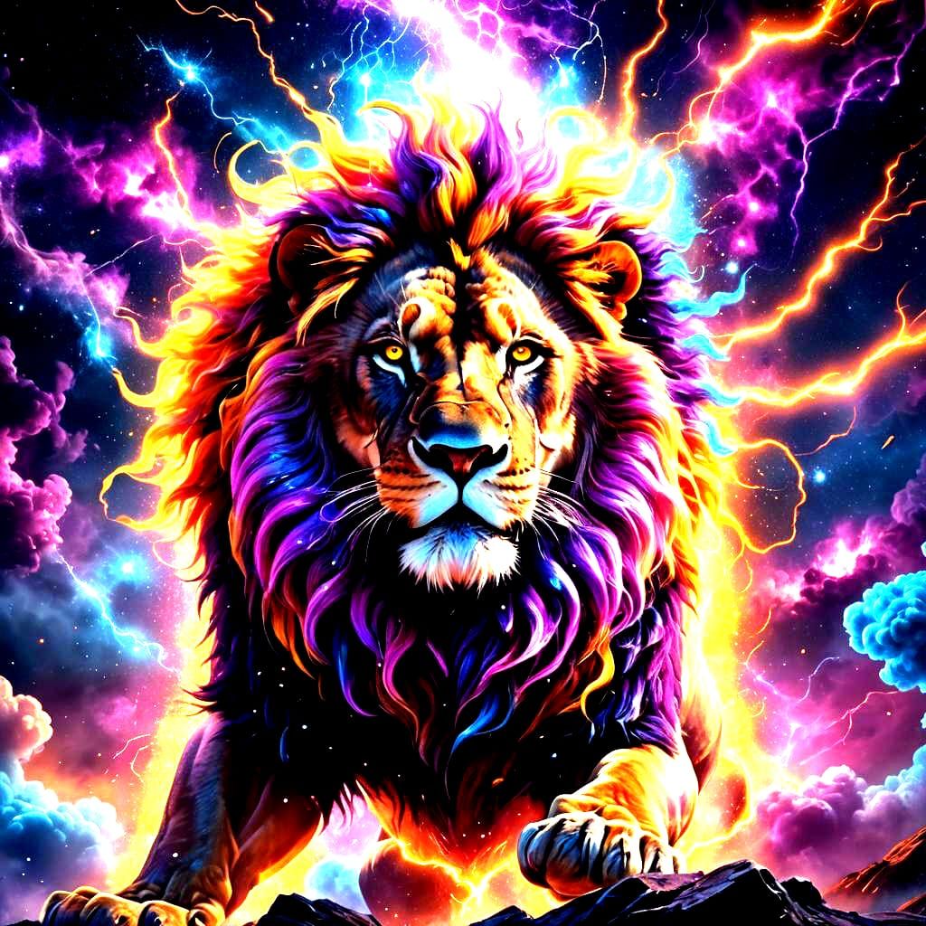 Cosmic Lion Devouring the Universe