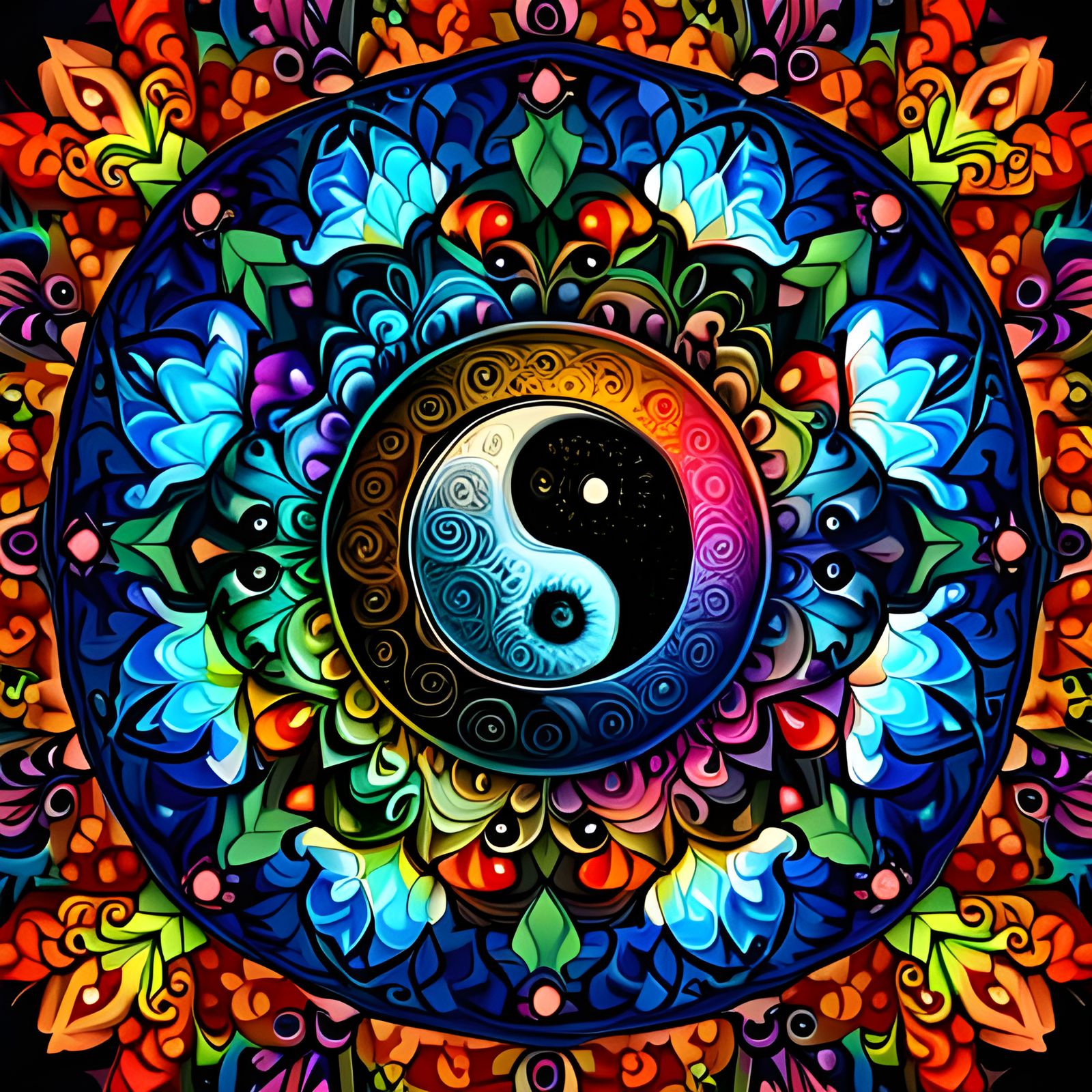 Yin Yang Mandala Art