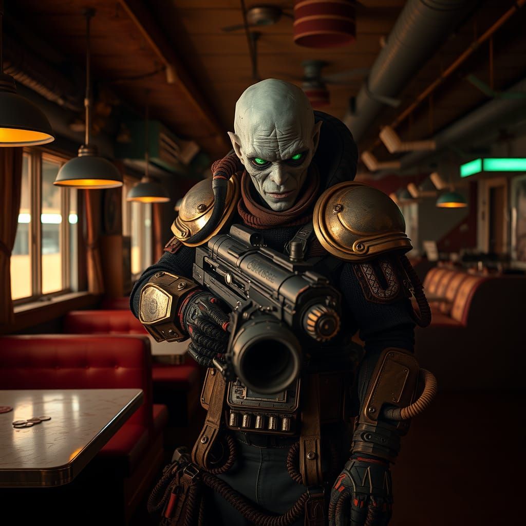 Mutant Arsonist Exploring Abandoned Restaurant in Cinematic ...