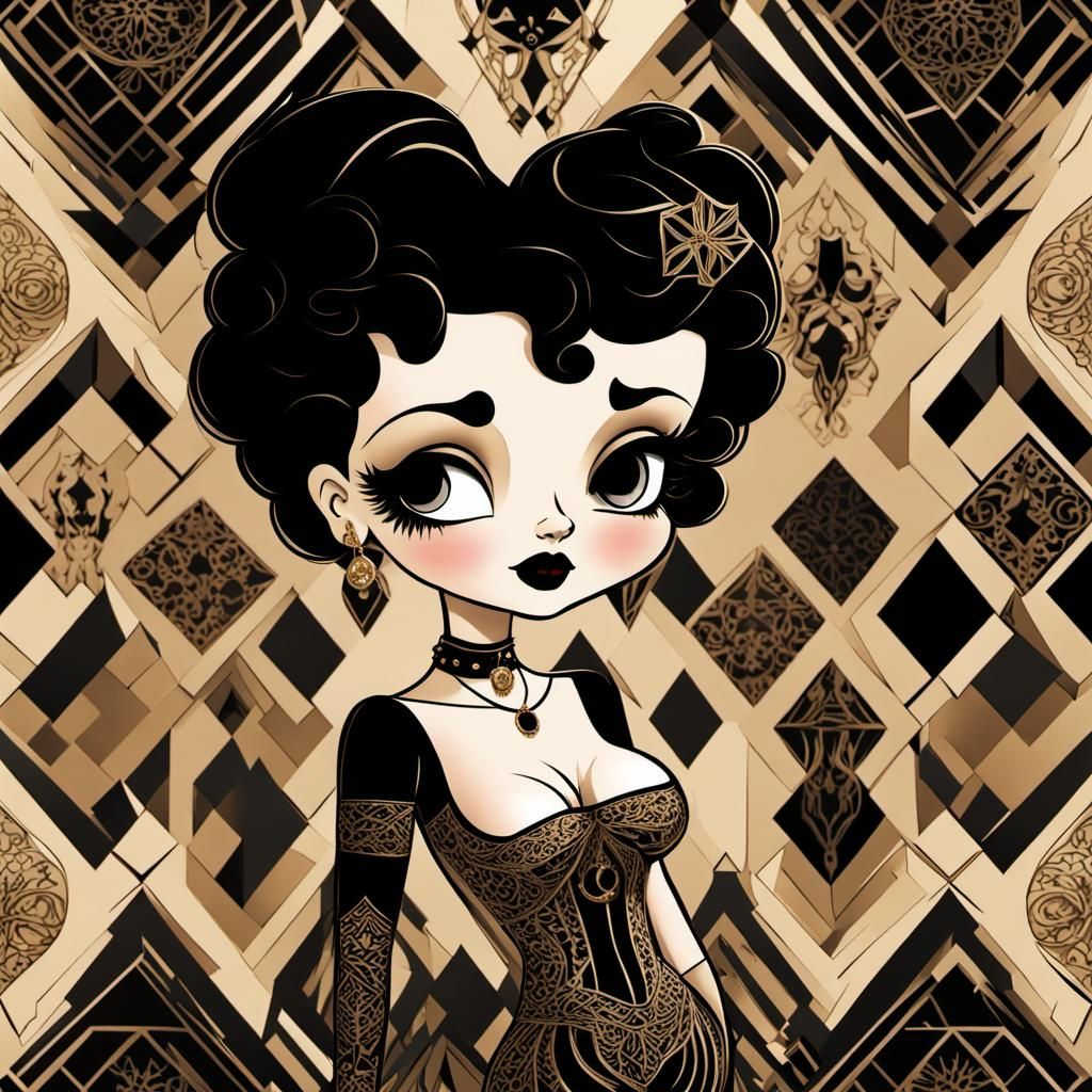 Betty Boop in Gothic Pop Art Style