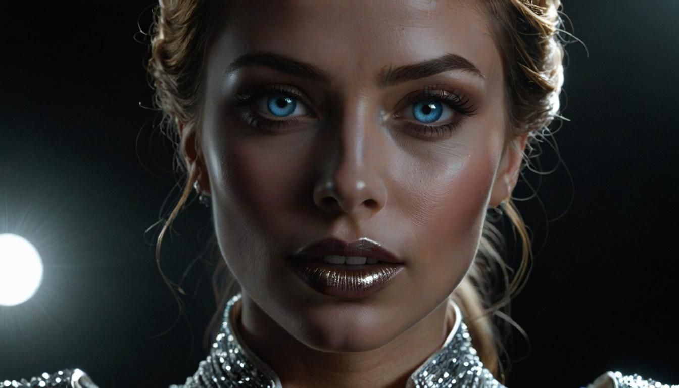 Silver Woman with Lightening Blue Eyes