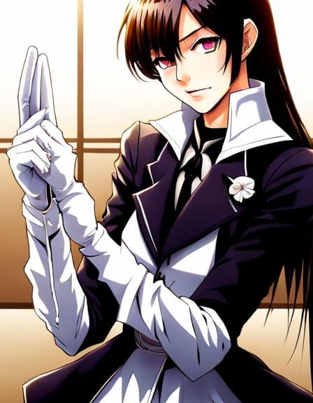 Anime Style Woman with Single White Glove