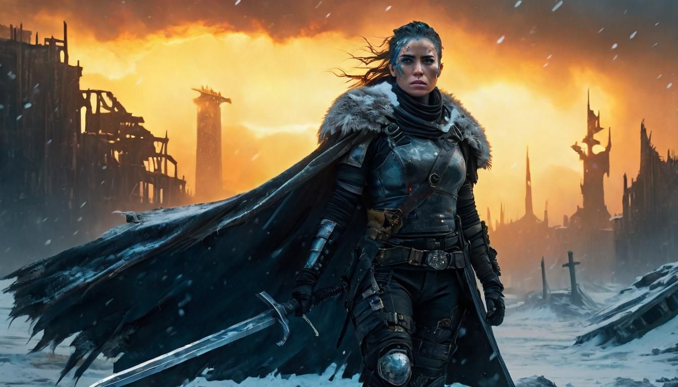 Mad Max Warrior Survives Post-Apocalyptic Ruins in Golden Li...