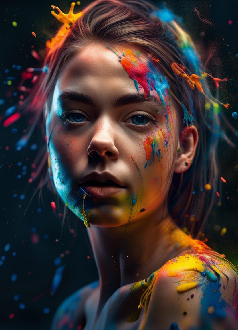 Realistic Girl Portrait with Double Exposure Effect