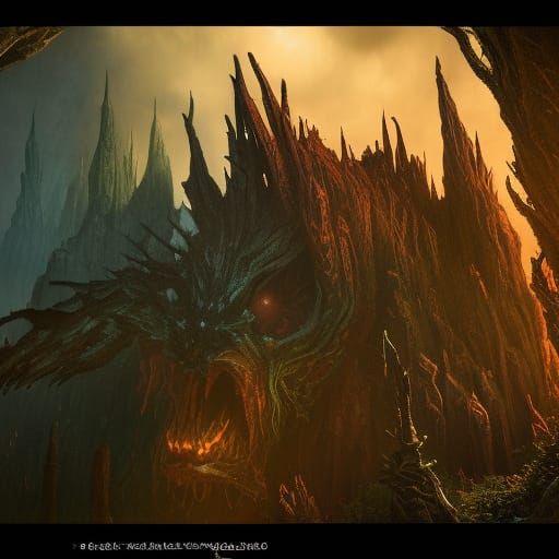 Detailed Matte Painting of a Rougarou
