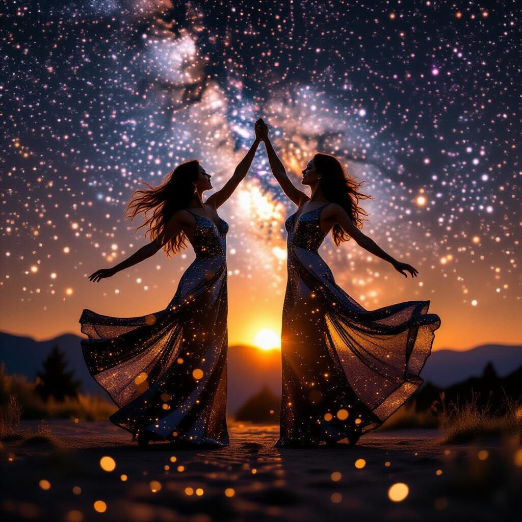 Stardust Figures Dance in Chocolate Galaxy