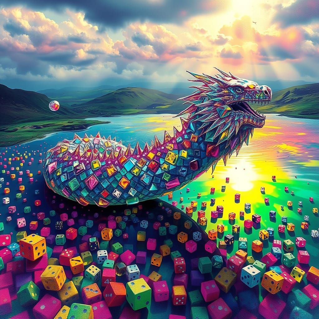 Prism Serpent Glides Across Dice Sea