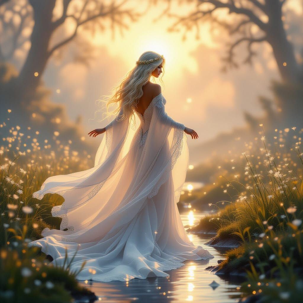 Goddess of Morning Dew in Golden Hour Light