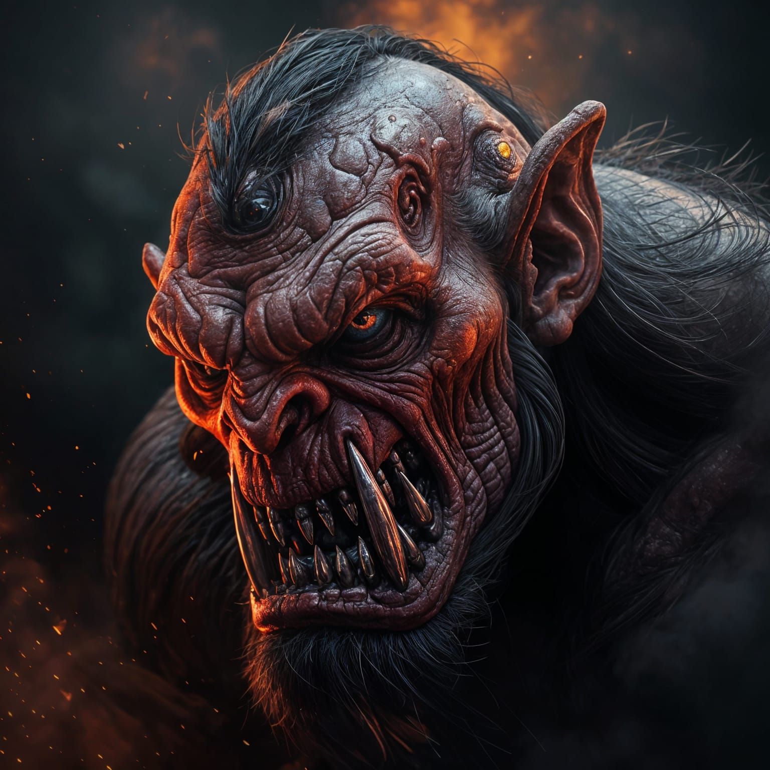 A disfigured red ogre