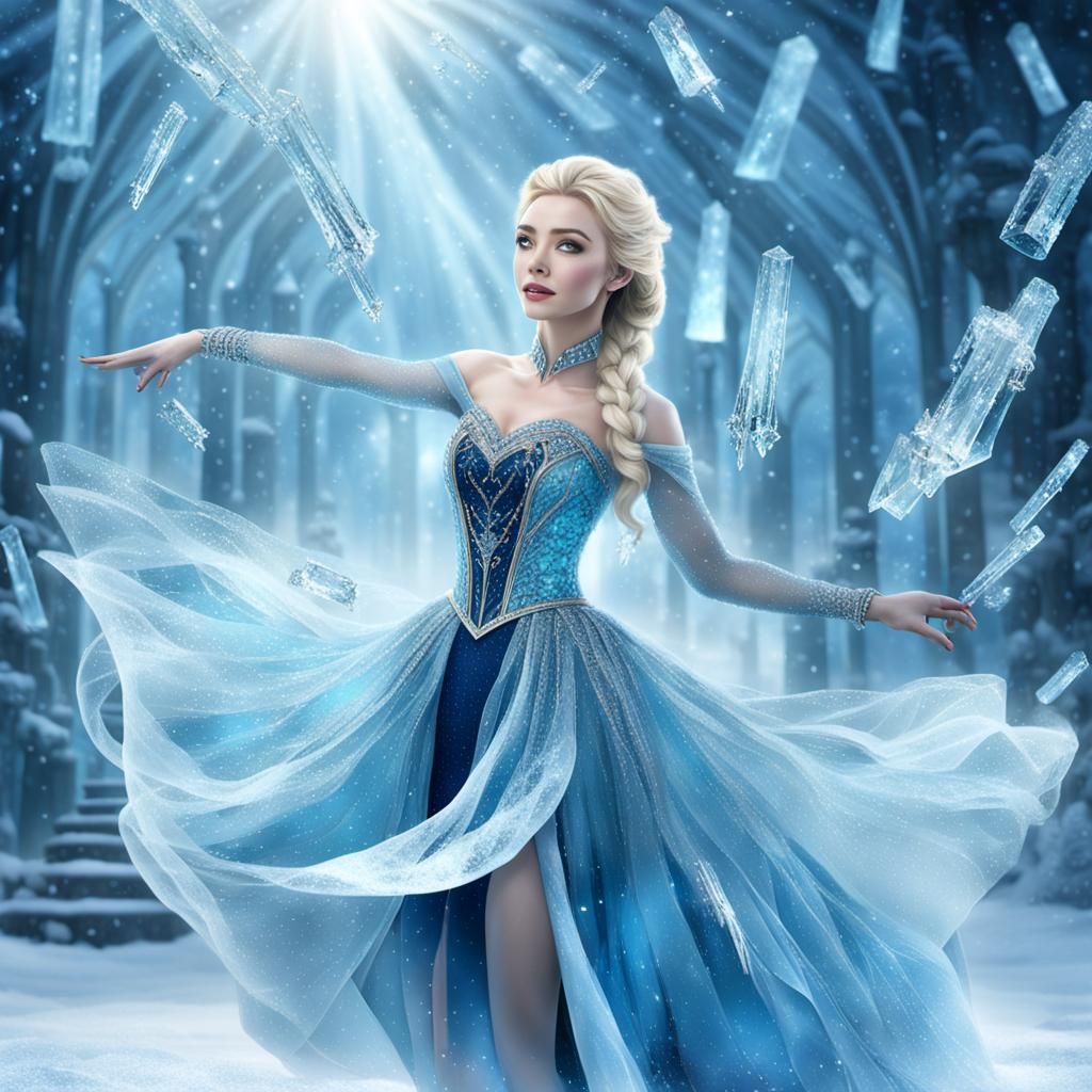 Elsa as High School Mean Girl in Digital Art