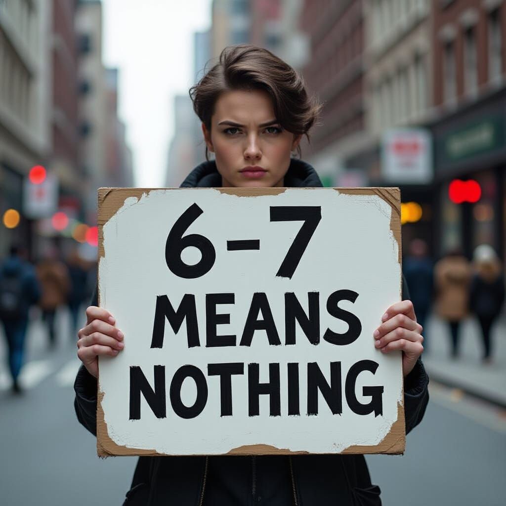 Determined Protester Holds Sign in Gritty City Street