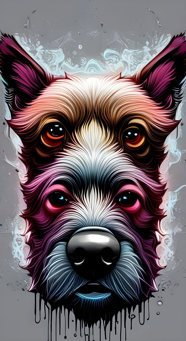 Cyberpunk Dog Criminal in a Neon Cityscape