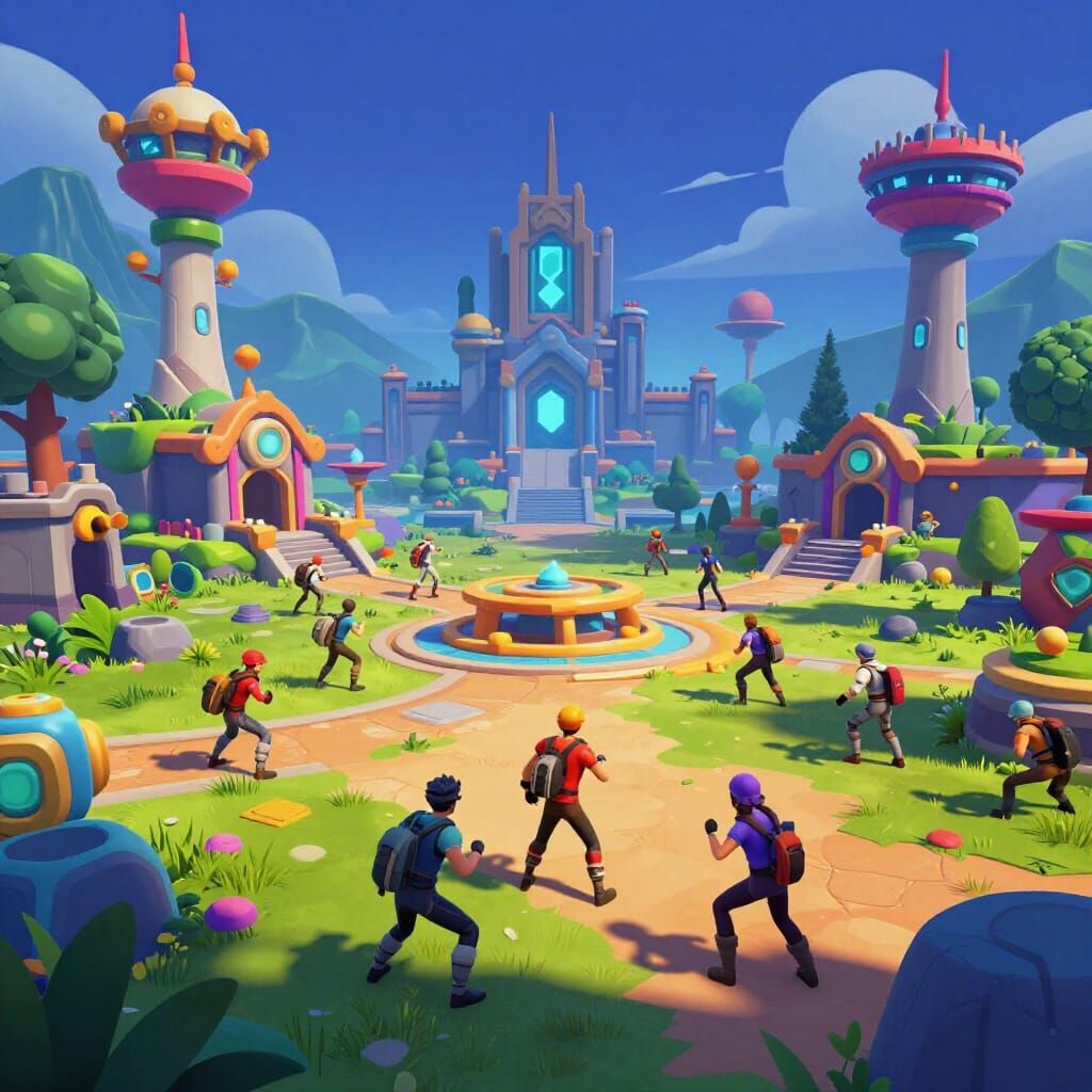 Fortnite World Concept Art With Cinematic Lighting