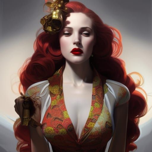 Film Noir Portrait of a Lady in Iridescent Dress