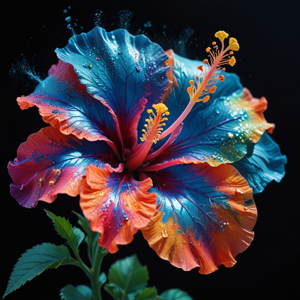 Whale Leaps from Great Wave: Fauvist X-Ray Art