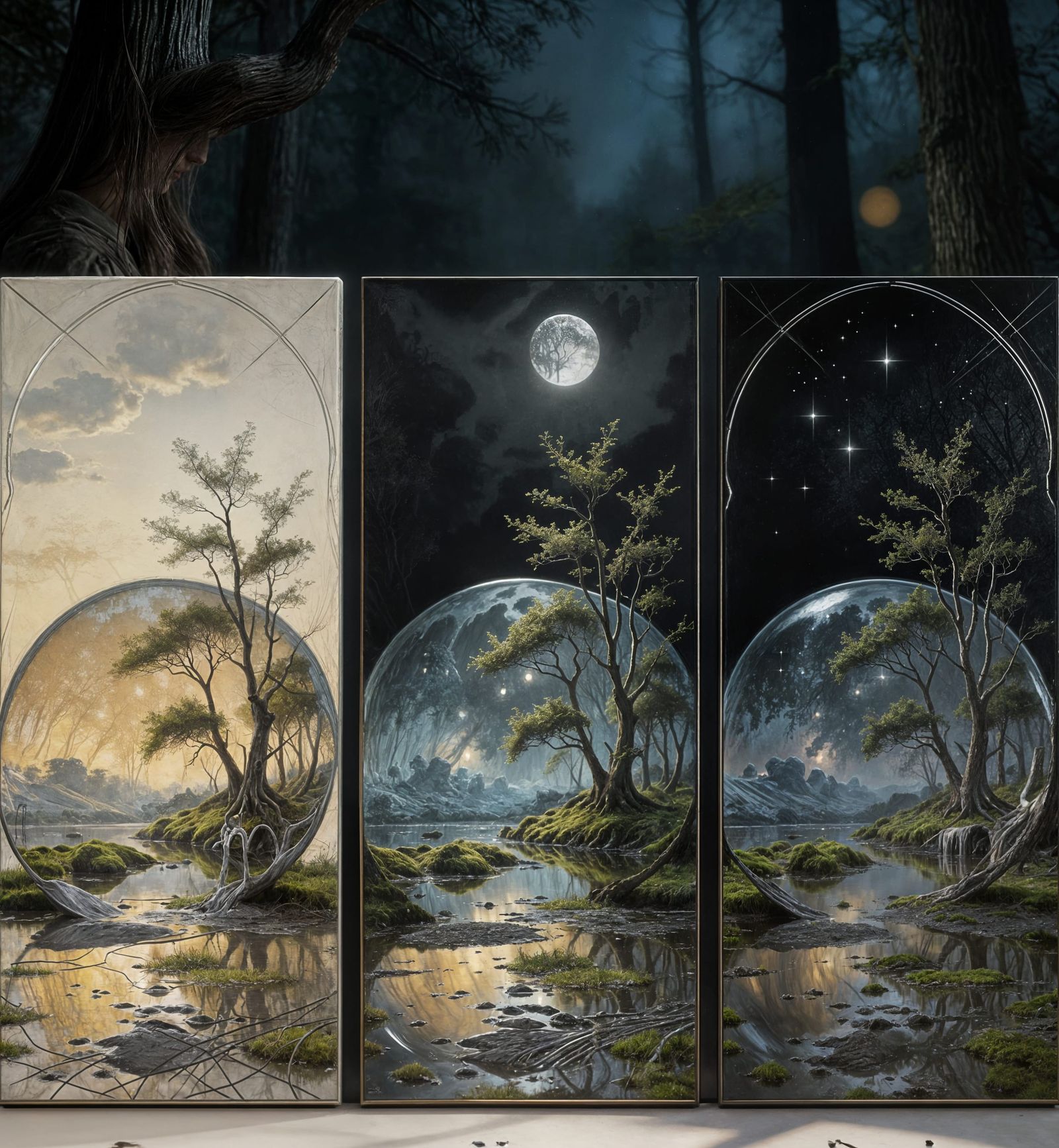 Tryptic: Dawn, Noon, Dusk in a Caving Room