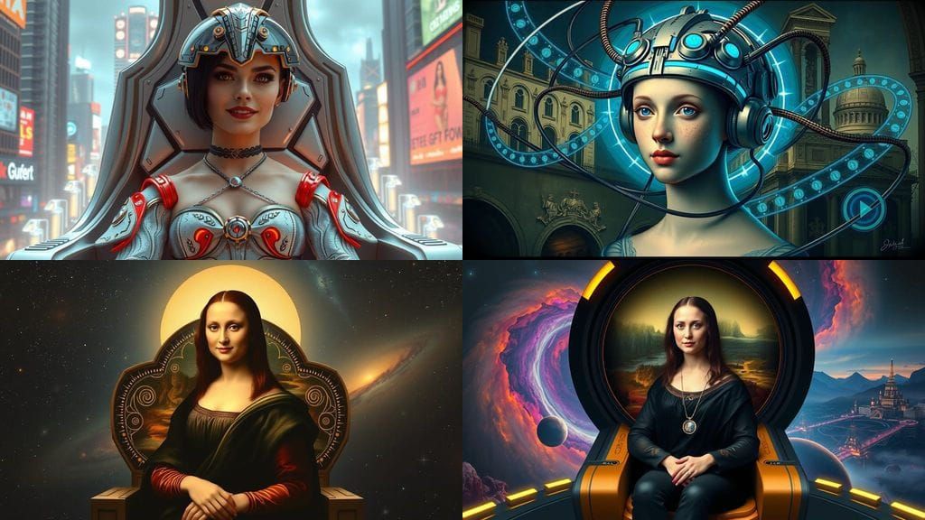 Mona Lisa in Futuristic Portraiture