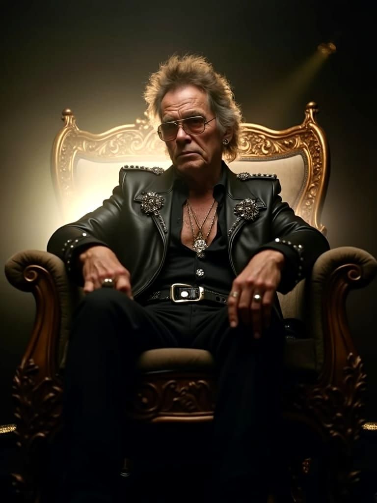 Hyperrealistic Aging Rocker in Cinematic HDR