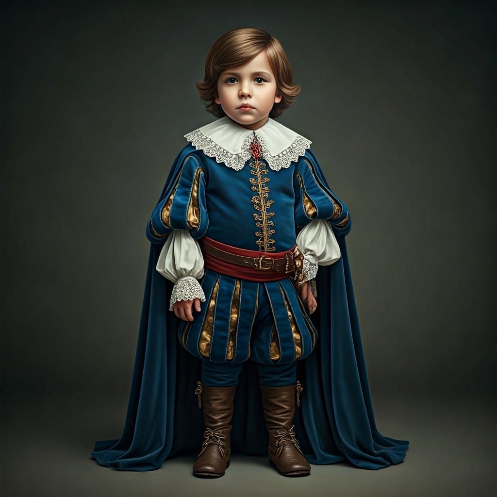 Medieval Spanish Prince Portrait in Hyperrealistic Style