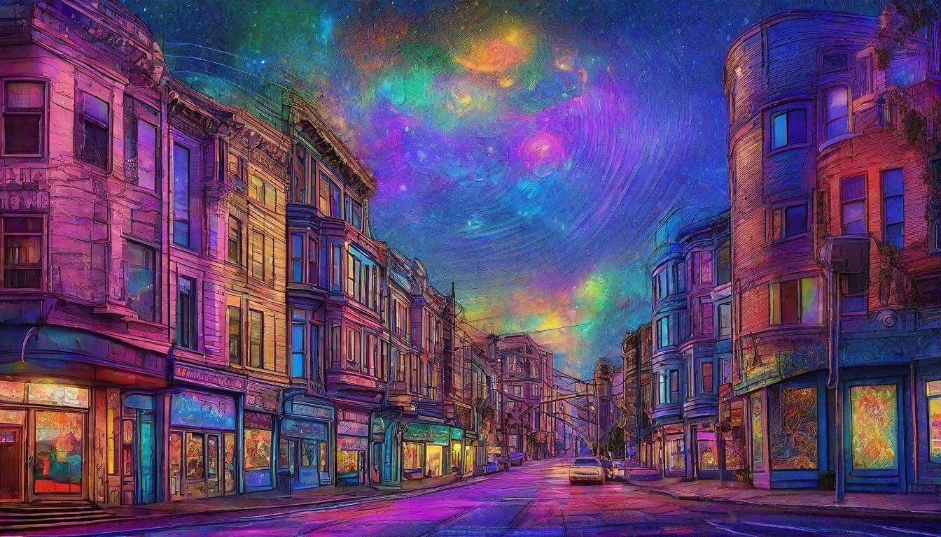 Haight-Ashbury Corner: Holographic Cosmic Illustration